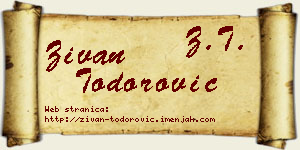 Živan Todorović vizit kartica